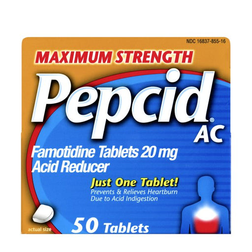 Cardinal Health Pepcid AC Maximum Strength Tablets, 50 count | Buy at Mountainside Medical Equipment 1-888-687-4334