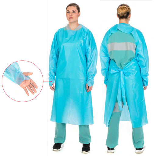 Isolation Gowns | Premium Over-The-Head Plastic Film Gown, Universal Size (1 Gown)