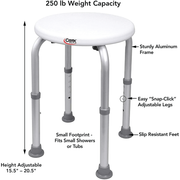 Buy Carex Carex Compact Adjustable Round Shower Stool  online at Mountainside Medical Equipment