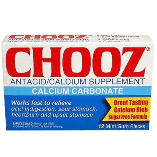 Buy Emerson Healthcare Chooz Antacid Relief Chewing Gum, Mint, 12/Box  online at Mountainside Medical Equipment