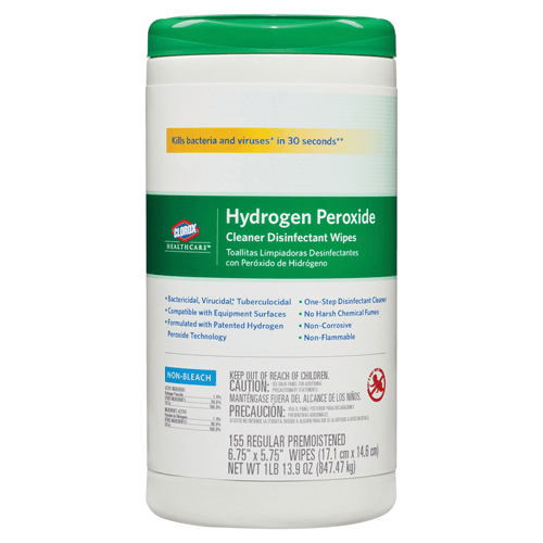 Surface Disinfectant Cleaner | Clorox Healthcare Hydrogen Peroxide Disinfectant Wipes 155 Count