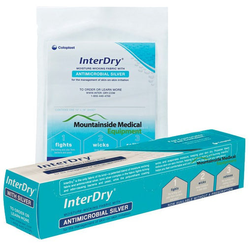 Coloplast Corporation Interdry Dressing Silver Antimicobal Cloth Dressing 10" x 12 Foot Roll | Mountainside Medical Equipment 1-888-687-4334 to Buy