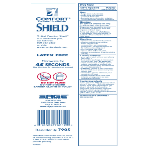Buy Sage Products Comfort Shield Perineal Washcloths with Dimethicone  online at Mountainside Medical Equipment