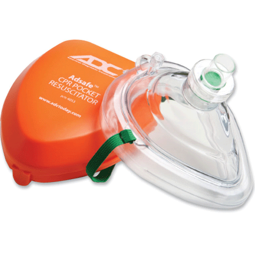 Buy ADC CPR Mask with 1 Way Valve, Orange Case (Fits Adult & Pediatric Patents)  online at Mountainside Medical Equipment