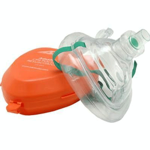 CPR Mask | CPR Mask with 1 Way Valve, Orange Case (Fits Adult & Pediatric Patents)