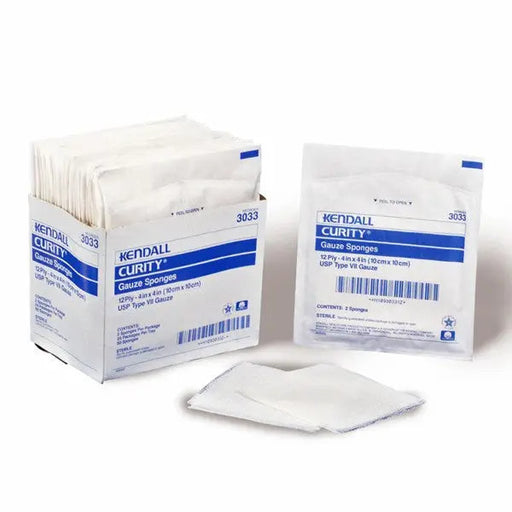 Covidien /Kendall Curity Gauze Pads 2" x 2", Sterile 12-Ply 100/Box | Mountainside Medical Equipment 1-888-687-4334 to Buy