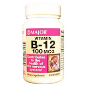 Buy Cardinal Health Vitamin B-12 100mcg, 100 Tablets, Major Pharmaceuticals  online at Mountainside Medical Equipment