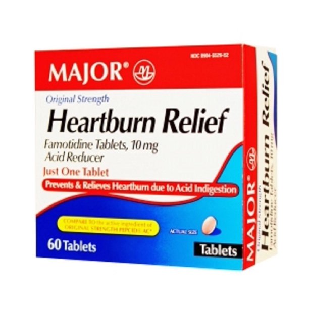 Buy Cardinal Health Major Original Strength Heartburn Relief 10 mg Acid Reducer Tablets, 60 count  online at Mountainside Medical Equipment