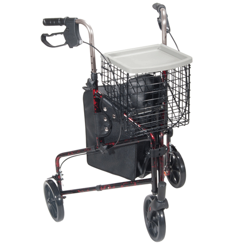 Drive Medical Deluxe Three Wheel Aluminum Rollator with Basket | Mountainside Medical Equipment 1-888-687-4334 to Buy