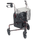 Deluxe Three Wheel Aluminum Rollator with Basket