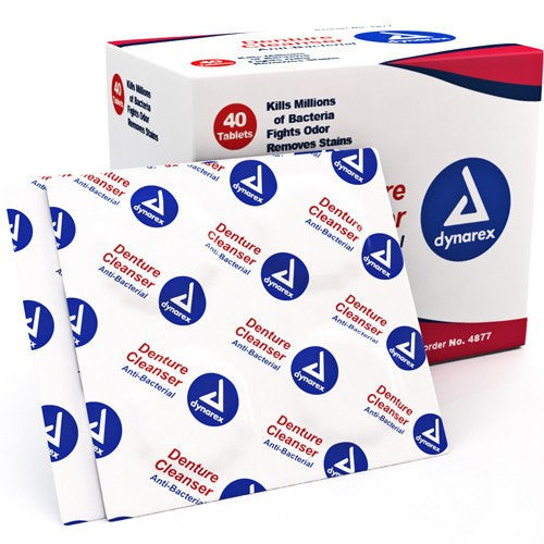 Denture Cleanser Tablets 40/Box for effective cleaning and oral hygiene, ensuring fresh dental appliances.