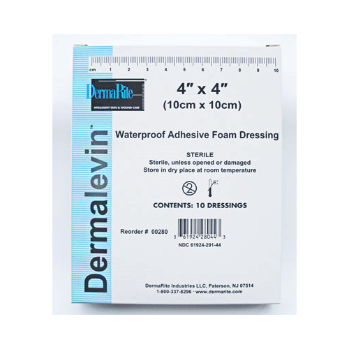 Buy Dermarite Dermalevin Adhesive 6 x 6 Foam Dressings 10/Box  online at Mountainside Medical Equipment