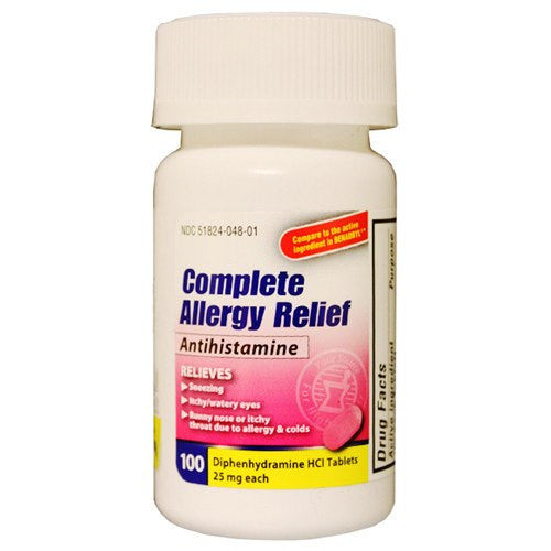 Allergy Relief Medicine, | (Generic Benedryl) Diphenhydramine HCI 25mg Allergy Relief Antihistamine 100 Caplets