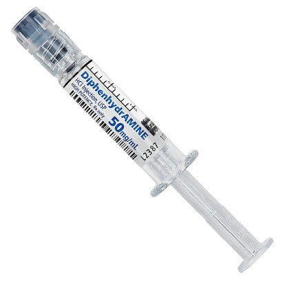 Fresenius Kabi Diphenhydramine Hydrochloride Prefilled Syringes for Injection 50 mg/mL, 24 Pack (Rx) | Mountainside Medical Equipment 1-888-687-4334 to Buy