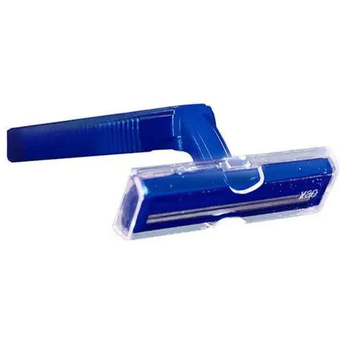 Twin-Blade Disposable Razors, Blue 100/Box for smooth, precise shaving and effective personal grooming.
