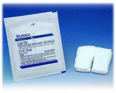 Trach Care Products | Tracheostomy Drain Sponges Sterile 4" x 4"  Dumex