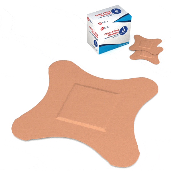 Adhesive Bandages | Flexible Fabric Wing Bandages 3 x 3,  50/box (Bandaid)