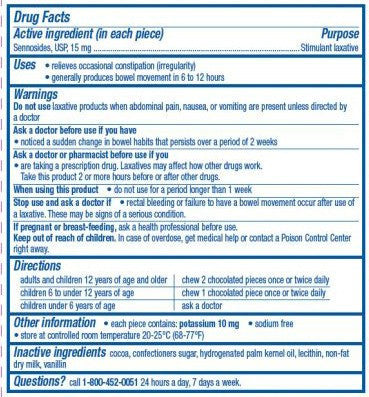 Exlacs Ex-Lax Chocolate Chewables Gentle Stimulant Laxative 24 Count ...