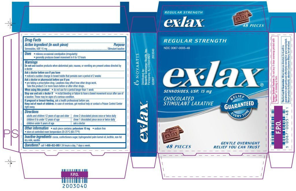 Buy Glaxo Smith Kline Ex-Lax Chocolate Chewables Gentle Stimulant Laxative 24 Count  online at Mountainside Medical Equipment