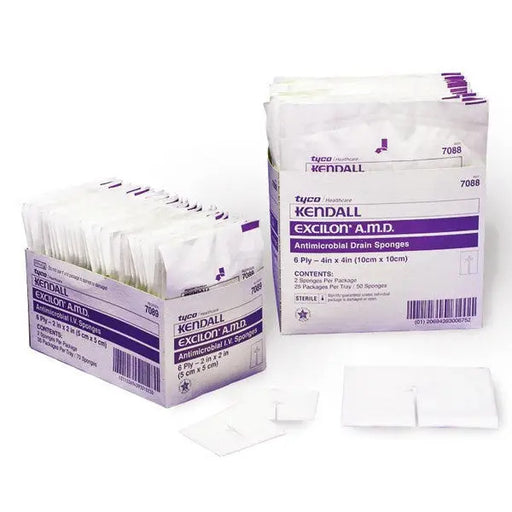 Trach Care Products | Excilon AMD Drain Sponges 4 x 4