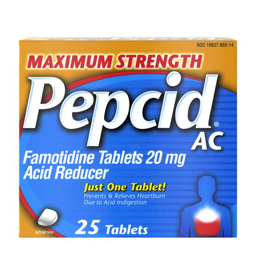 Cardinal Health Pepcid AC Maximum Strength Tablets, 25 count | Buy at Mountainside Medical Equipment 1-888-687-4334