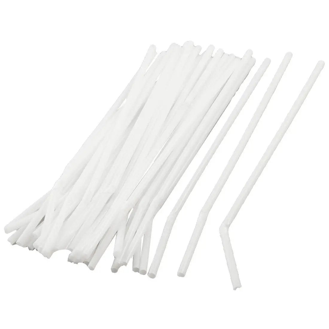 Flexible White Disposable Drinking Straws, box of 400