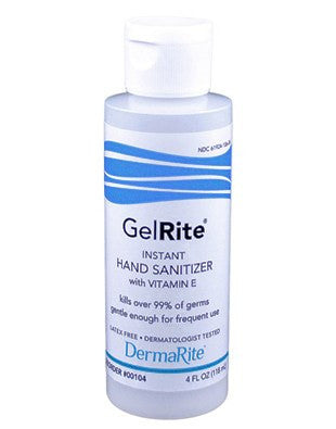 Instant Hand Sanitizer | GelRite Hand Sanitizer Gel with Vitamin E 4oz. Bottle