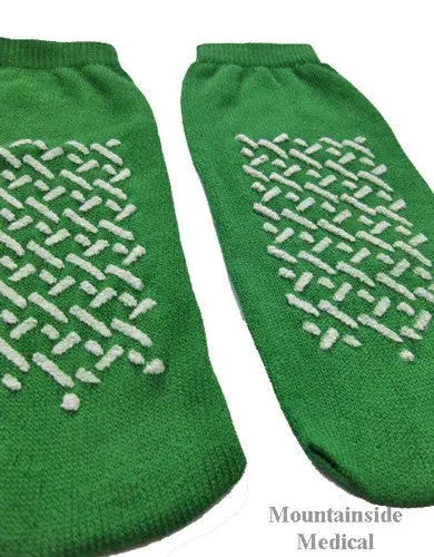 Slipper Socks, Non-Skid, Single Sided, Medium, Green, Pair — Mountainside  Medical Equipment