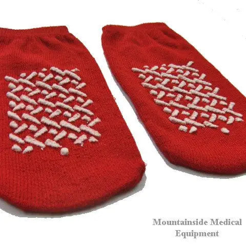 Non Skid Socks, | Slipper Socks, Non-Skid, Single Sided, Small, Red, Pair