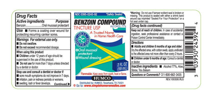Buy Humco Humco Benzoin Compound Tincture Canker Sore Treatment, 2 oz  online at Mountainside Medical Equipment