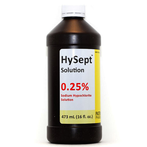 Buy Patrin Pharma Hysept Topical Antimicrobial Wound Cleaner Antiseptic Solution 0.25% Sodium Hypochlorite 16oz  online at Mountainside Medical Equipment