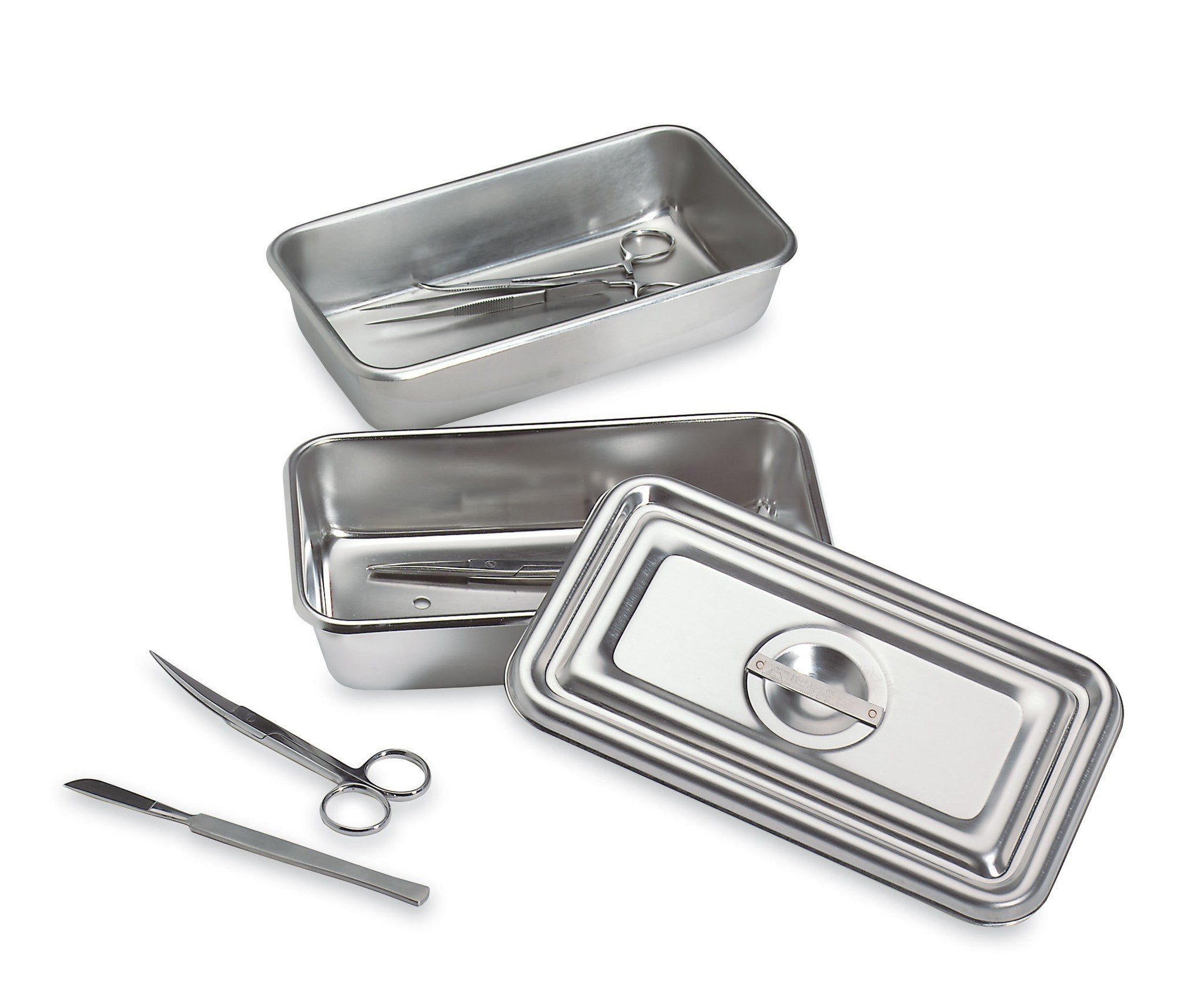Stainless Steel Instrument Tray with Lid — Mountainside Medical Equipment