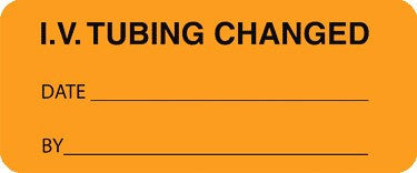 IV Administration Sets | IV Tubing Change Labels, Orange 1000/Roll
