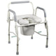 Deluxe Steel Drop Arm Commode with Padded Seat