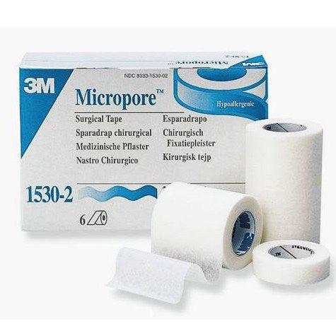 Medipore Hypoallergenic Medical Tape 3 x 10 Yds 2 Pk| Micropore First Aid  Tape | Soft Cloth Surgical Tape for Wounds | Surgical Tape Sensitive Skin 
