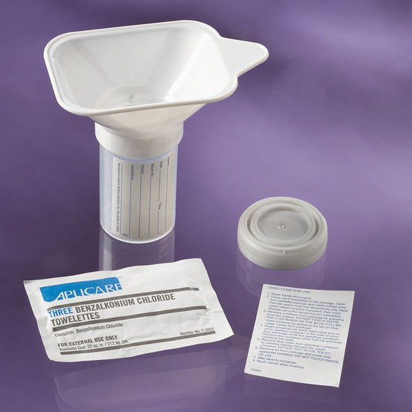 Urine Specimen Collection | Midstream Collection Kit with Castile Soap Towelettes 25/Case