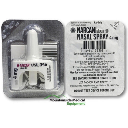 Narcan Nasal Spray 4 mg for emergency treatment of opioid overdose, rapidly reversing respiratory depression.
