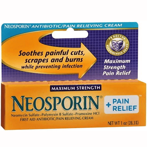 Topical Antibiotic Cream | Neosporin Maximum Strength + Pain Relief Antibiotic Cream 1 oz