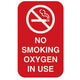No Smoking Oxygen In Use Magnetic Sign 3 x 5