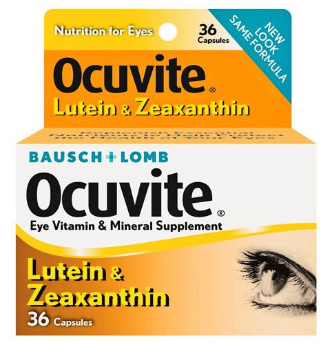 Eye Health Vitamins | Ocuvite Eye Vitamins with Lutein & Zeaxanthin Capsules 36 Count