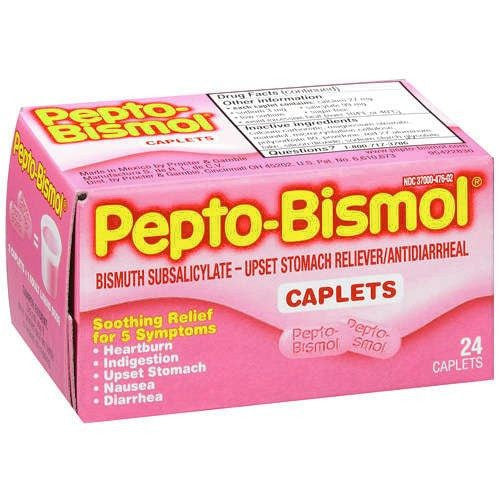 Upset stomach reliever | Pepto Bismol Original Caplets 24 Count