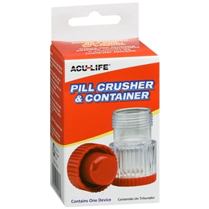 Acu-Life Pill Crusher & Container for easy medication storage, dosage accuracy, and convenient health care.