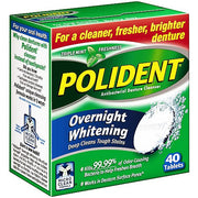 Buy GlaxoSmithKline Polident Overnight Whitening Denture Cleanser Tablets 40 ct  online at Mountainside Medical Equipment
