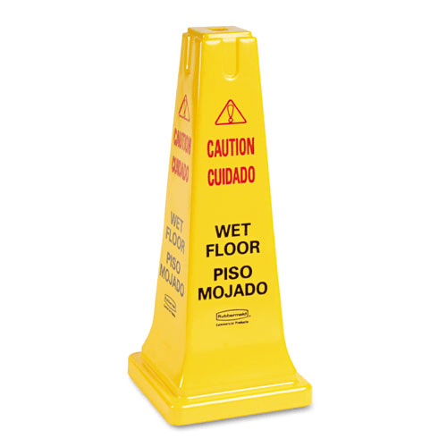 Rubbermaid Rubbermaid Four-Sided Multi-Lingual “Caution, Wet Floor” Sign | Mountainside Medical Equipment 1-888-687-4334 to Buy