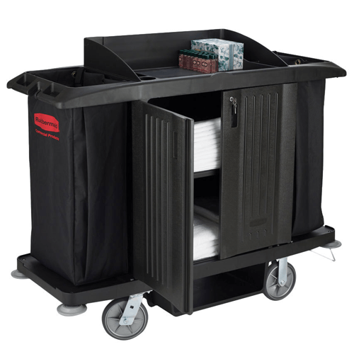 Cleaning & Maintenance | Rubbermaid Full-Size Housekeeping Cart, Black