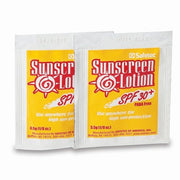 SPF 30 Sunscreen Lotion Packets, PABA Free, 25/bx for effective sun protection and skin health.