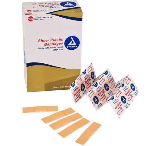 Dynarex Junior Adhesive Bandages, Sterile 3/8" x 1.5"  (100/box) | Mountainside Medical Equipment 1-888-687-4334 to Buy