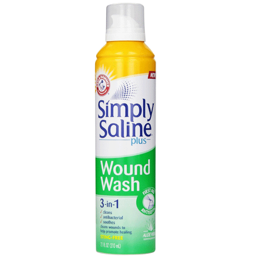 Church & Dwight Simply Saline Plus 3-in-1 Wound Wash Antiseptic Cleanser, 7.1 oz | Mountainside Medical Equipment 1-888-687-4334 to Buy
