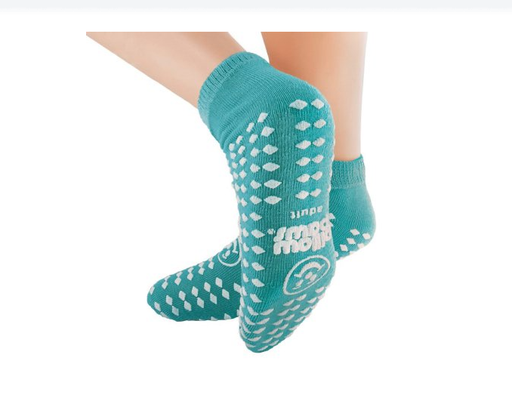 Non Skid Socks | Non Skid Socks, Adult, Double Imprint, Teal  -  Pillow Paws