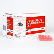 Sodium Chloride 0.9% Inhalation Solution 5 mL Plastic Vials for respiratory health, aiding in mucus clearance and airway hydration.